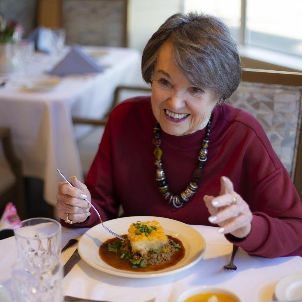 Geri Kirby at dinner